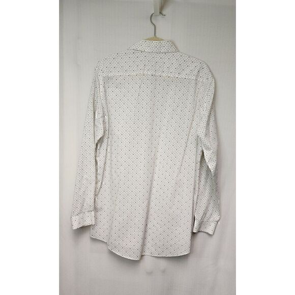 J. Ferrar Mens Long Sleeve Button Up Polka Dots White/Brown Shirt Size 16-16.5 - Picture 3 of 5